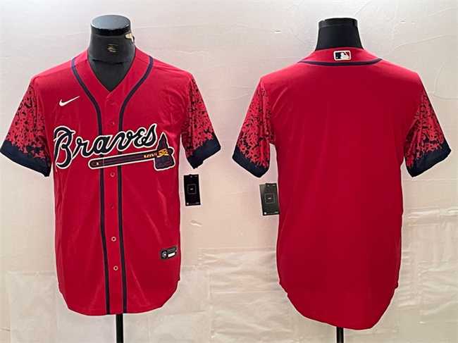 Men%27s Atlanta Braves Blank Red City Connect Cool Base Stitched Baseball Jersey->chicago cubs->MLB Jersey